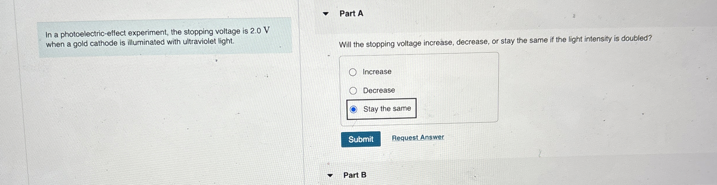 In a photoelectric - effect experiment, the
