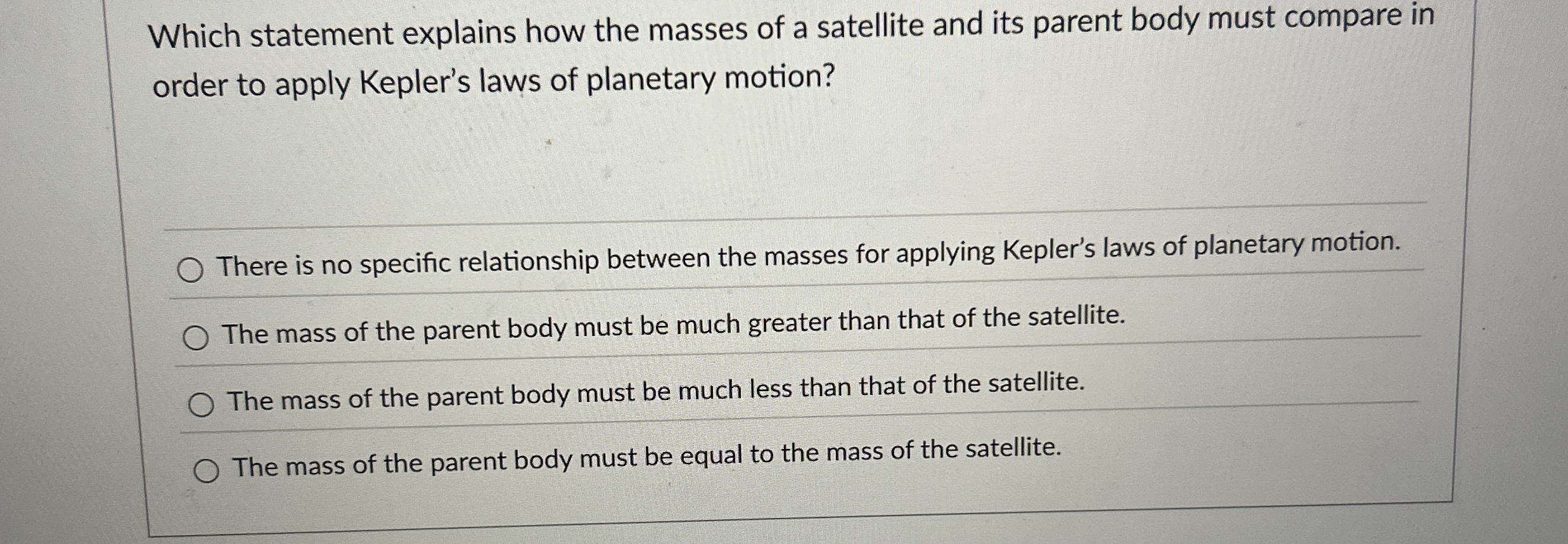Which statement explains how the masses of a