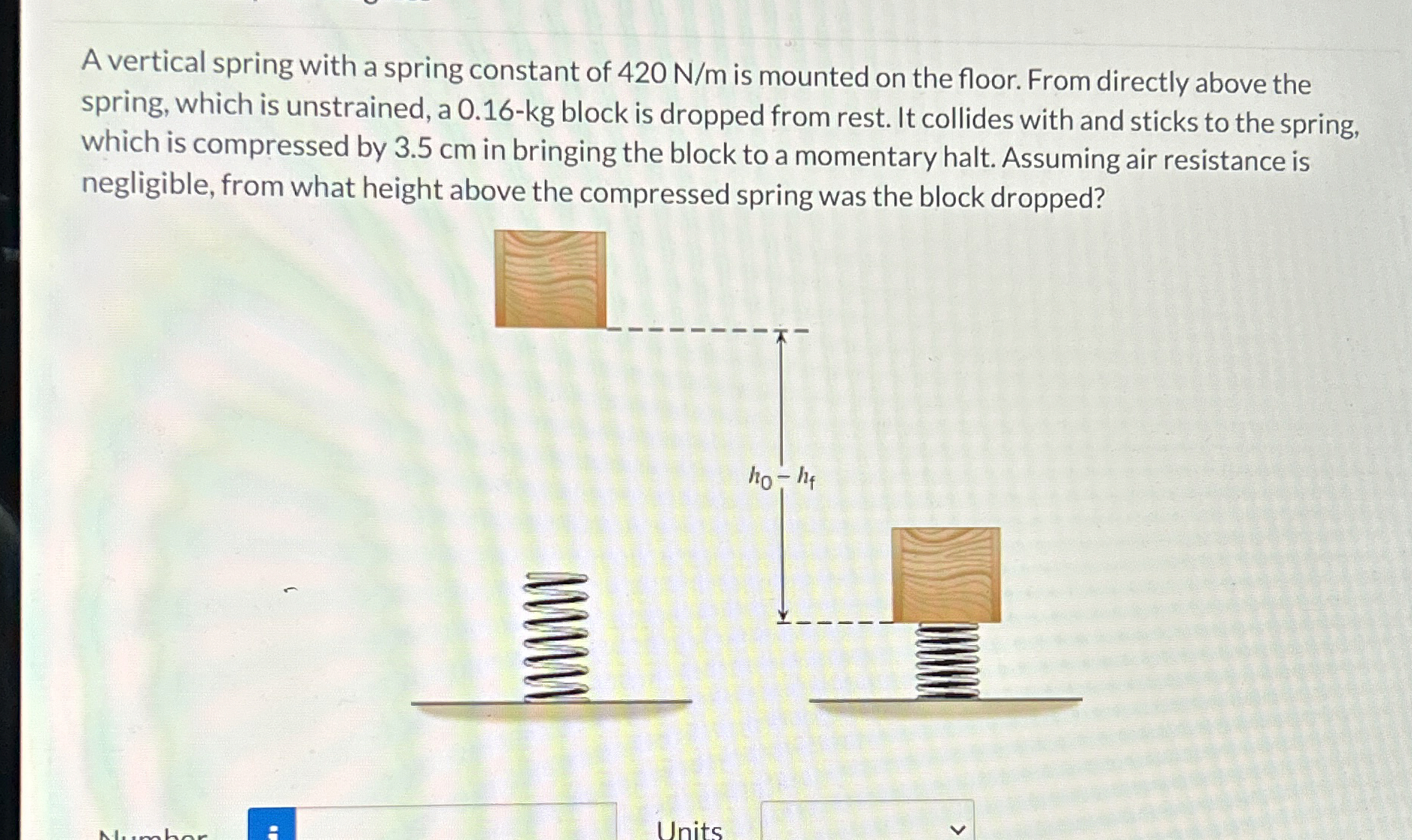 A vertical spring with a spring constant of 4 2 0