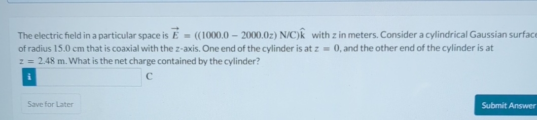 The electric field in a particular space is vec (