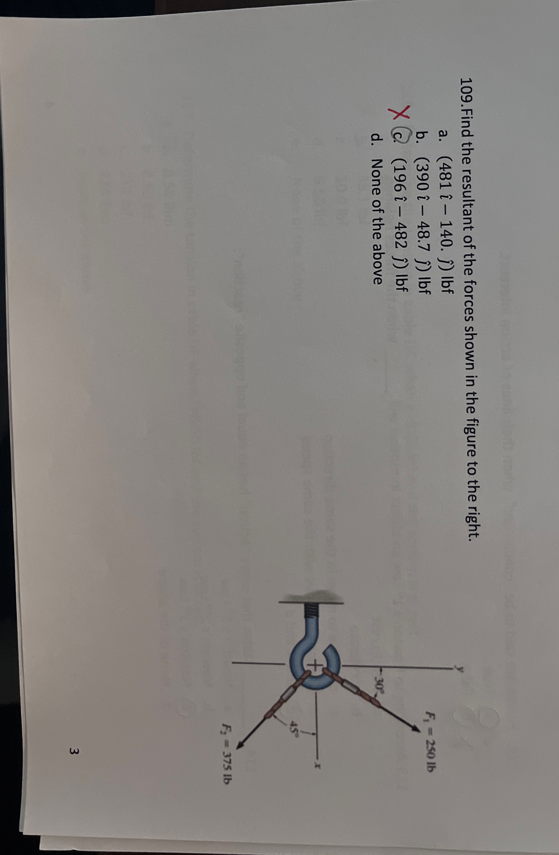 Find the resultant of the forces shown in the