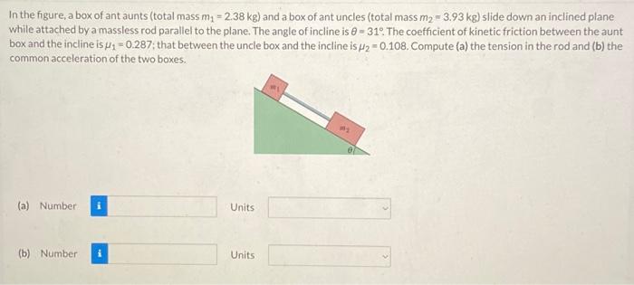In Fig. 6 . 3 5 , a box of ant aunts ( total mass