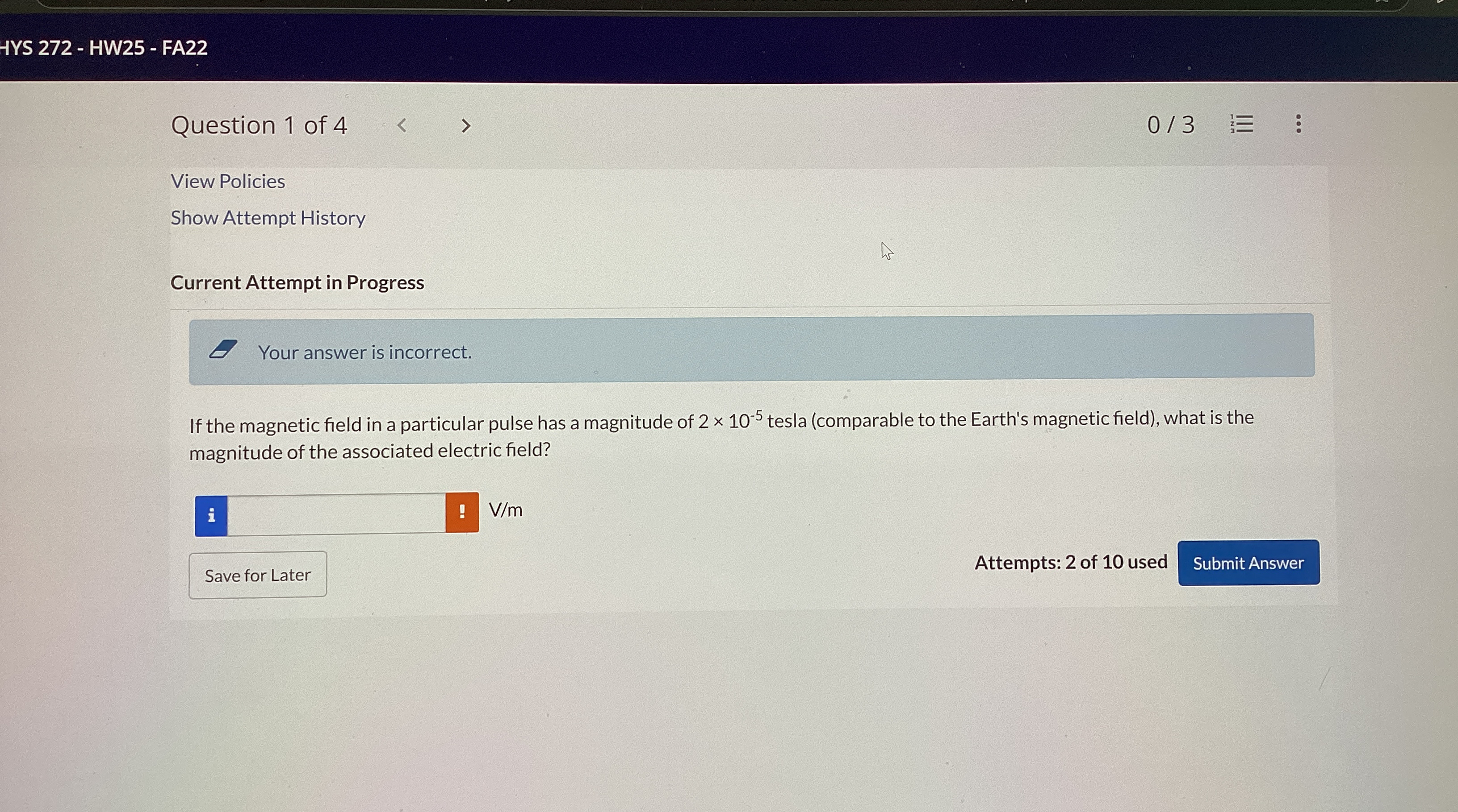 HYS 2 7 2 - HW 2 5 - FA 2 2 Question 1 of 4 0 3