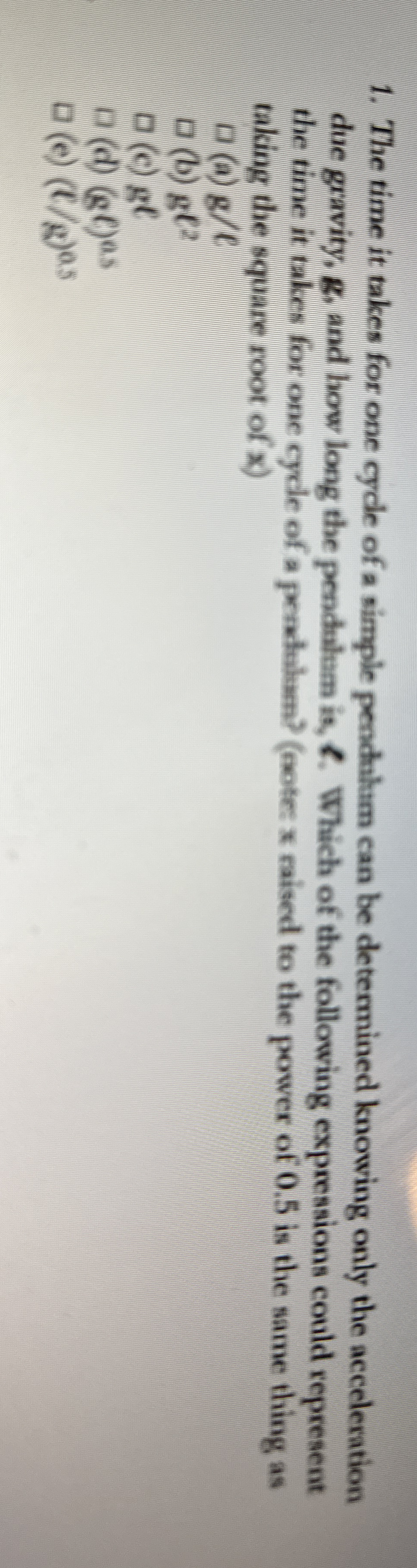 The time it takes for one cycle of a simple