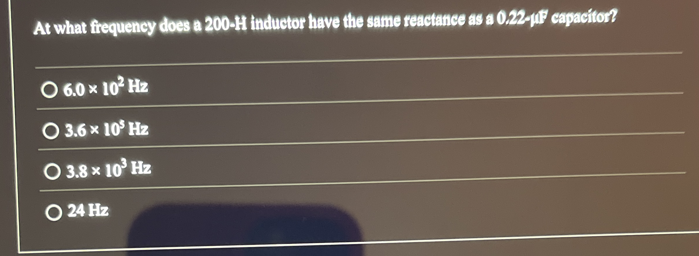 At what frequency does a 2 0 0 - Ht inductor have
