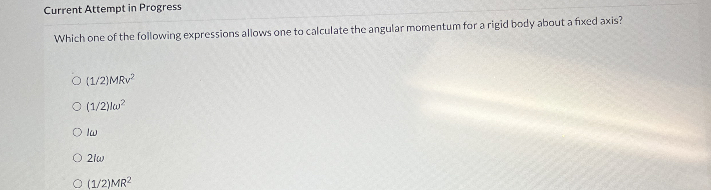 Current Attempt in Progress Which one of the