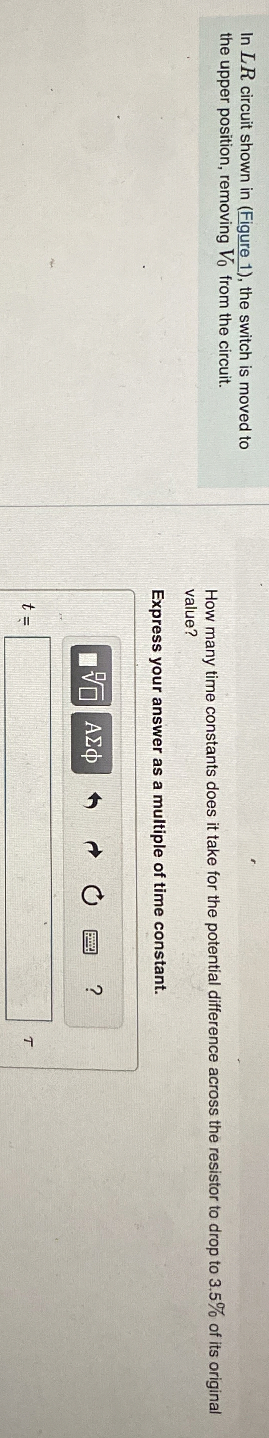 In L R circuit shown in ( Figure 1 ) , the switch