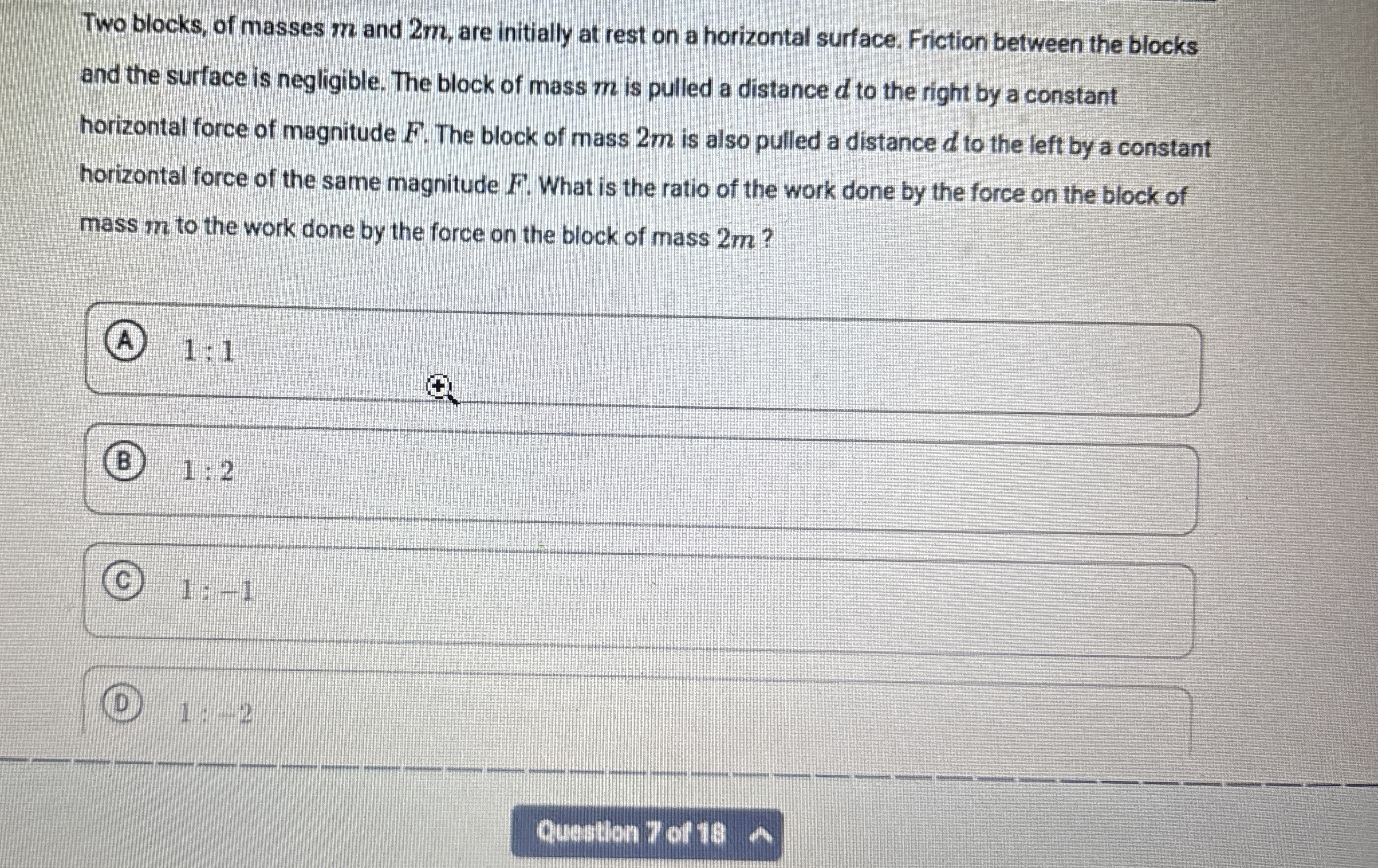 Two blocks, of masses m and 2 m , are initially