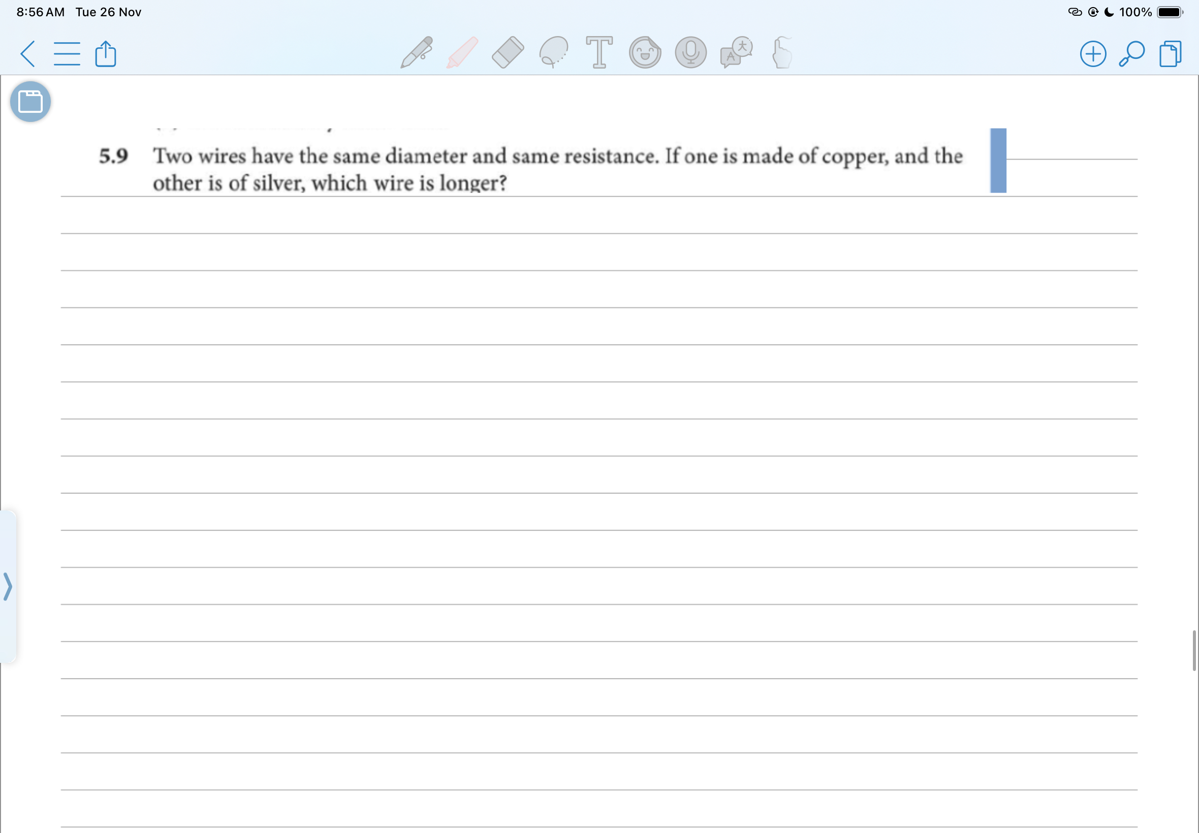 8 : 5 6 AM Tue 2 6 Nov 1 0 0 % 5 . 9 Two wires