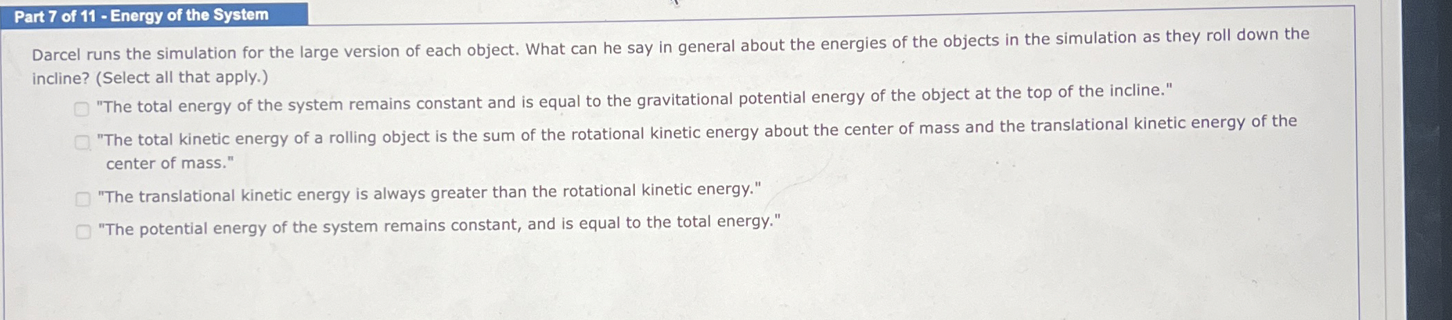 Part 7 of 1 1 - Energy of the System Darcel runs