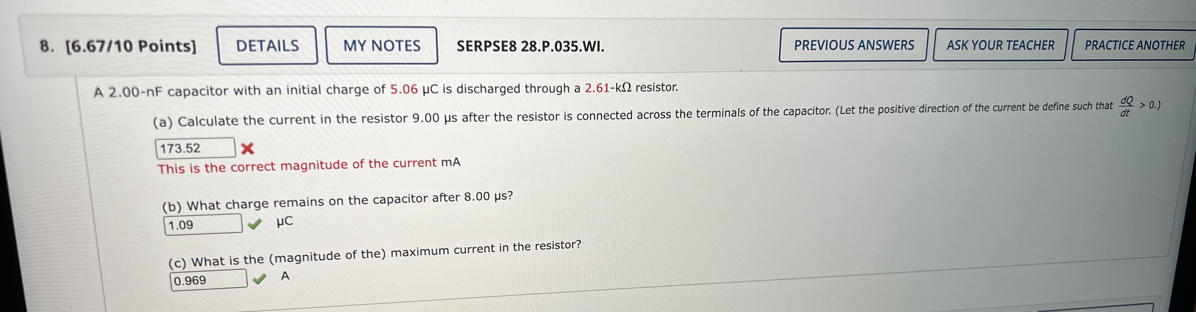 [ 6 . 6 7 / 1 0 Points ] SERPSE 8 2 8 . P . 0 3 5