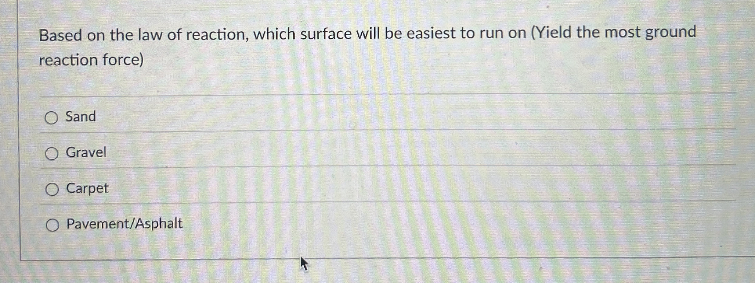 Based on the law of reaction, which surface will