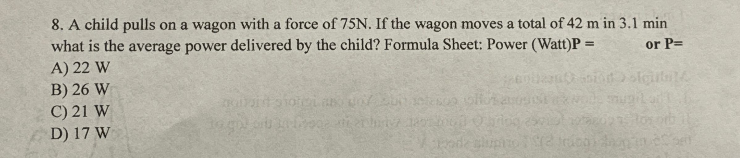 A child pulls on a wagon with a force of 7 5 N .