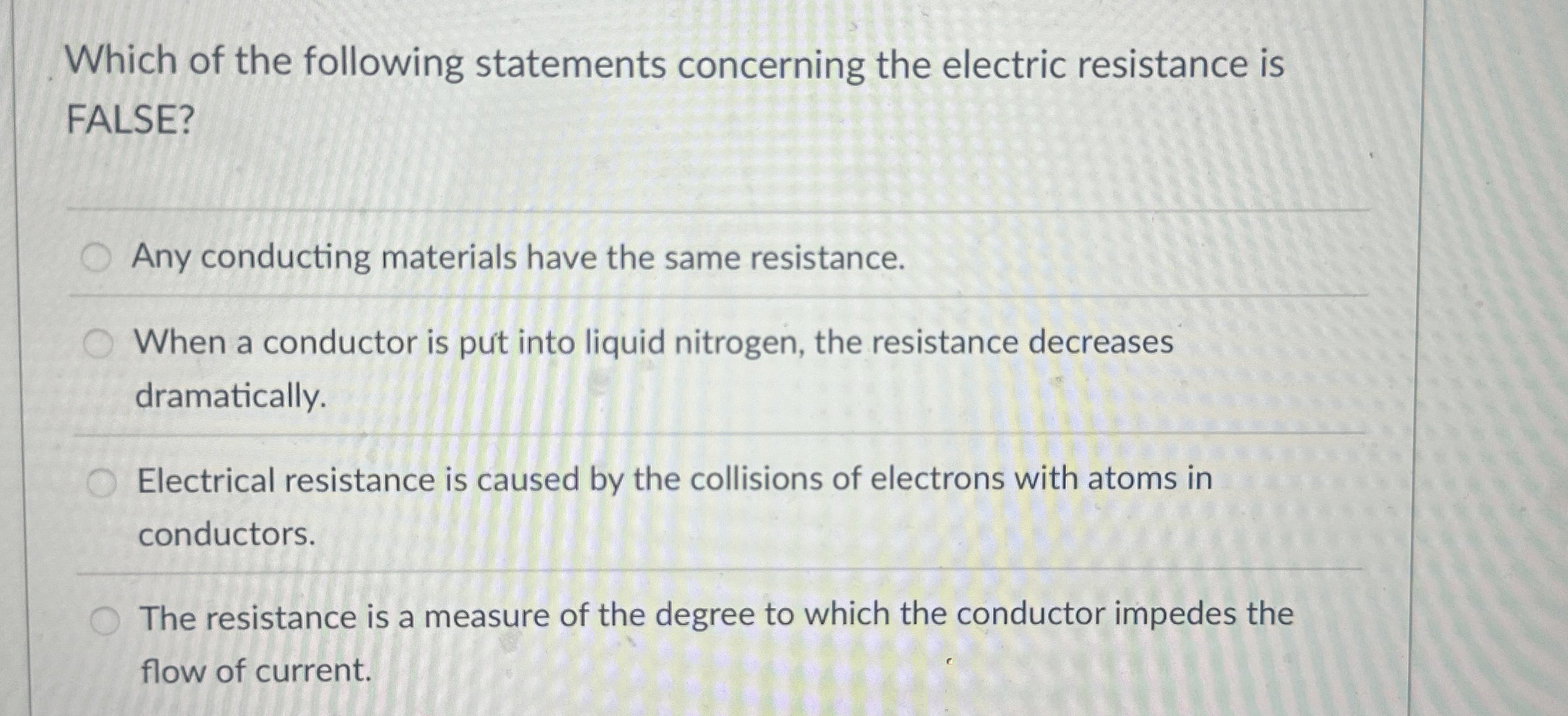 Which of the following statements concerning the