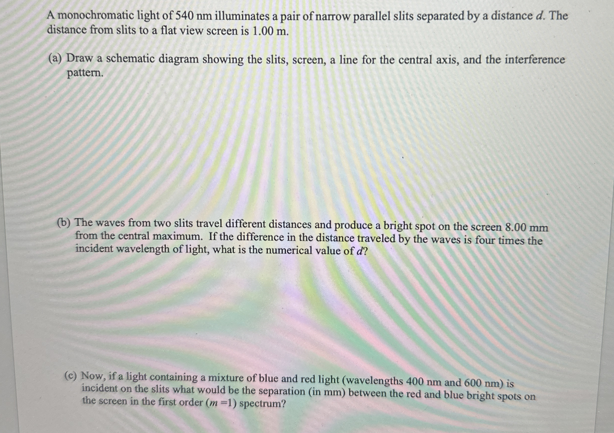 A monochromatic light of 5 4 0 nm illuminates a