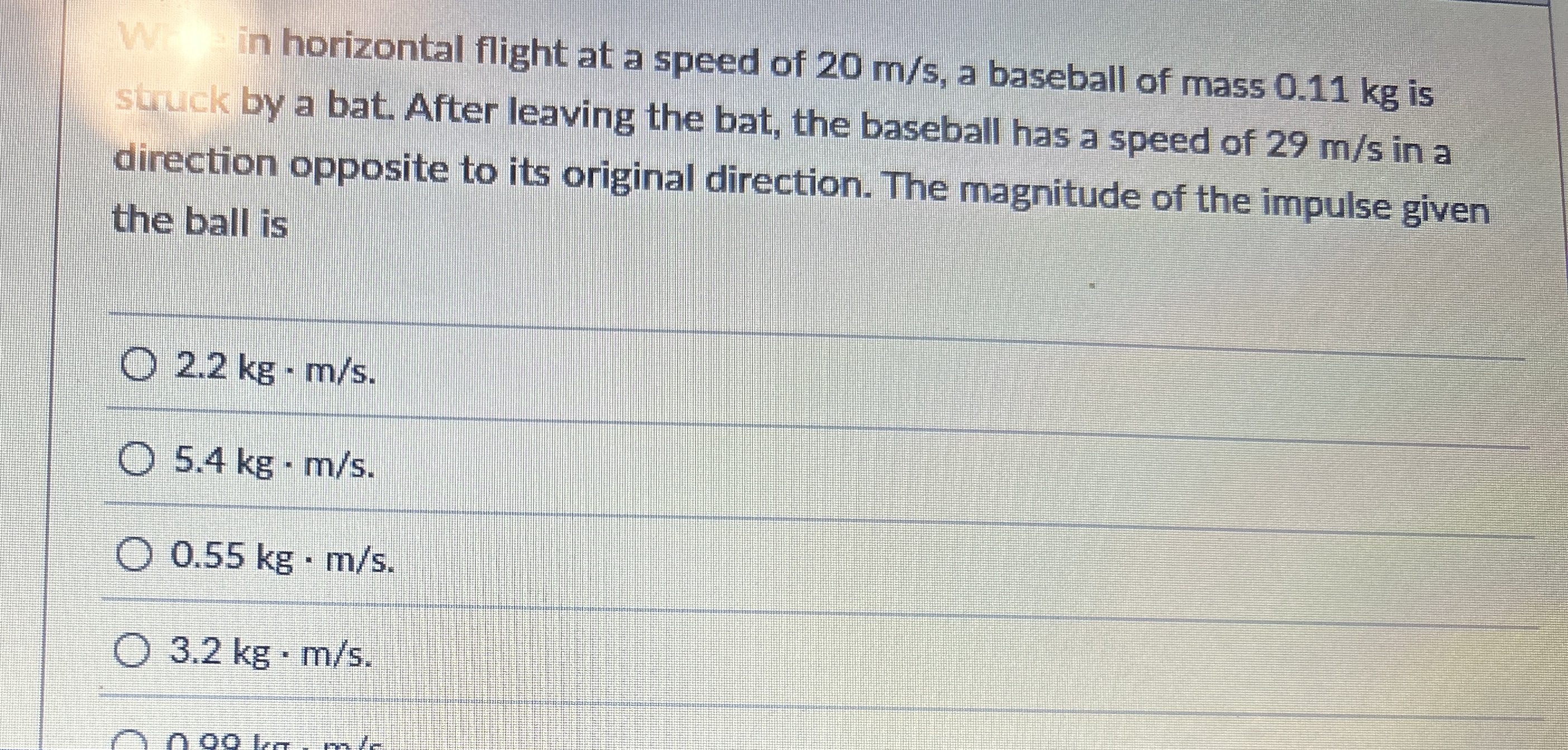 W in horizontal flight at a speed of 2 0 m s , a