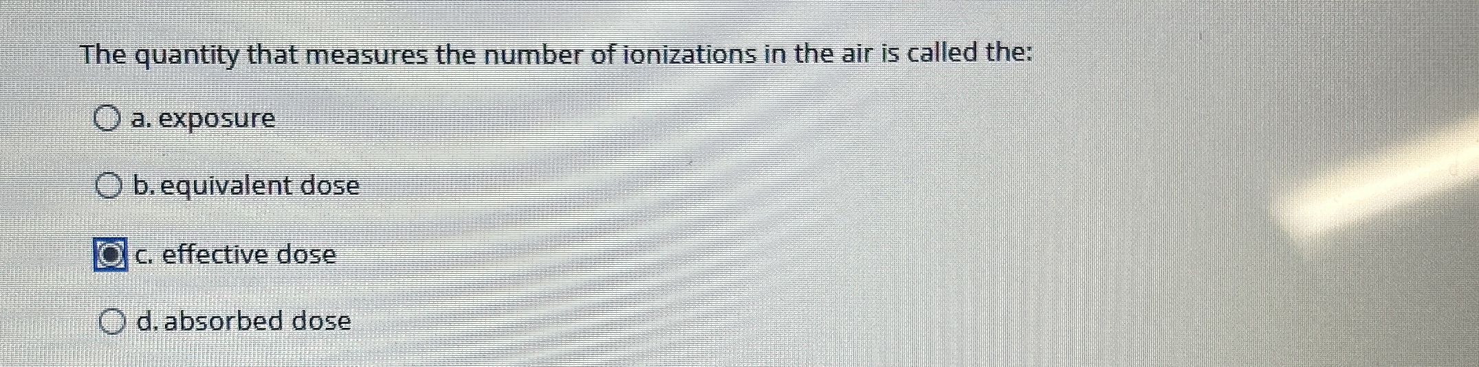 The quantity that measures the number of