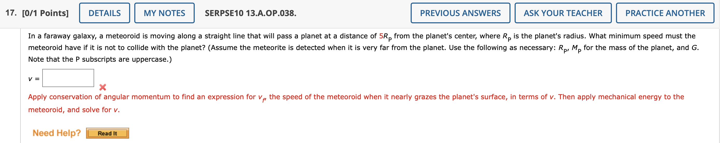 In a faraway galaxy, a meteoroid is moving along