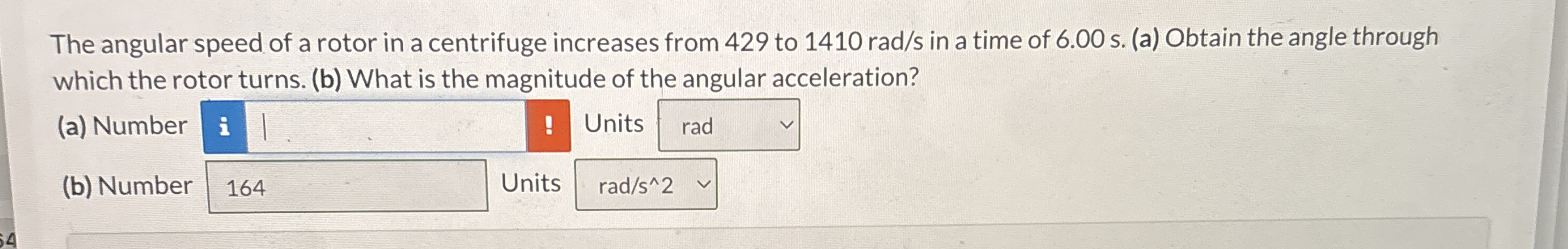 The angular speed of a rotor in a centrifuge