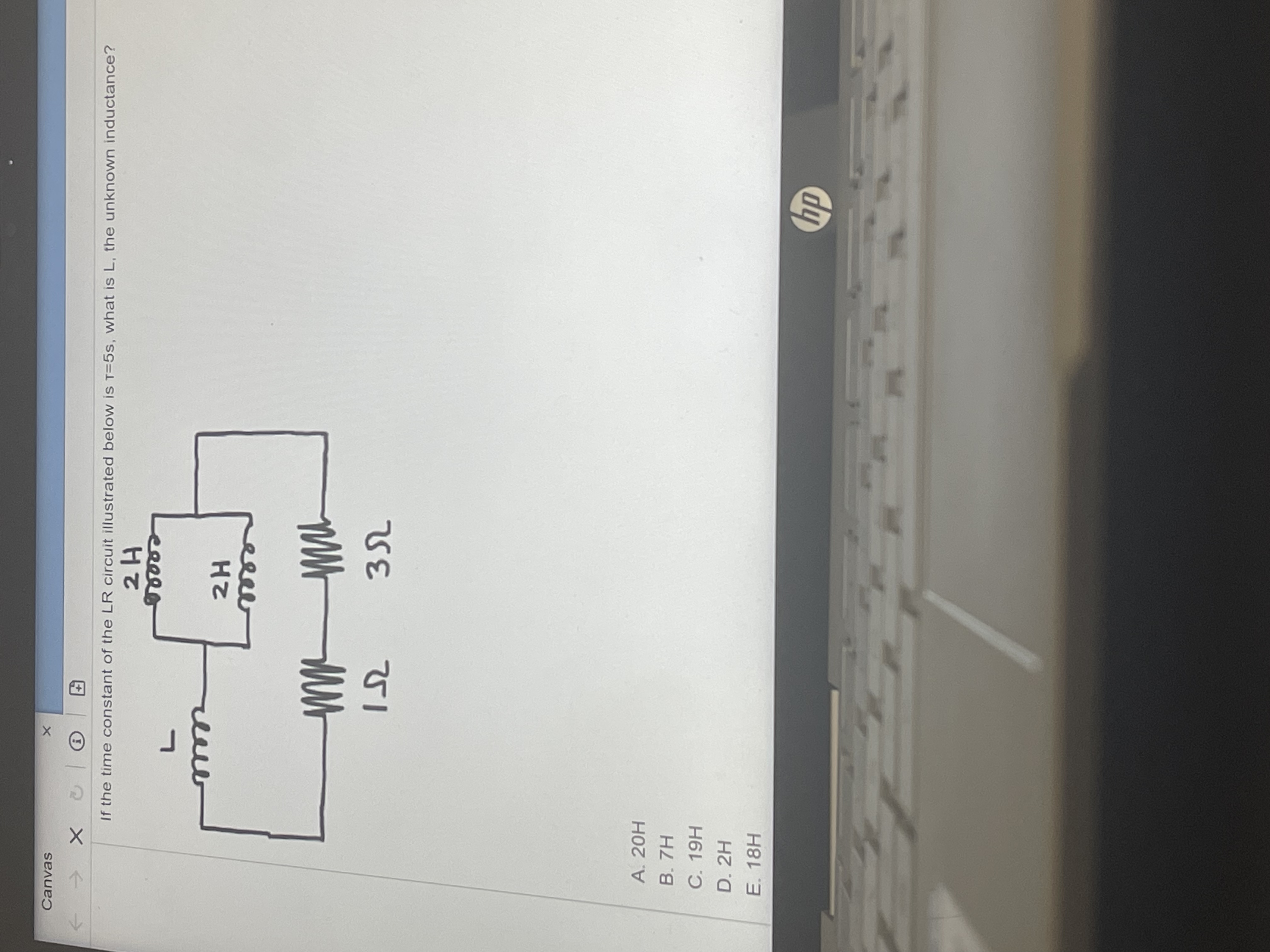 Canvas ( i ) If the time constant of the LR