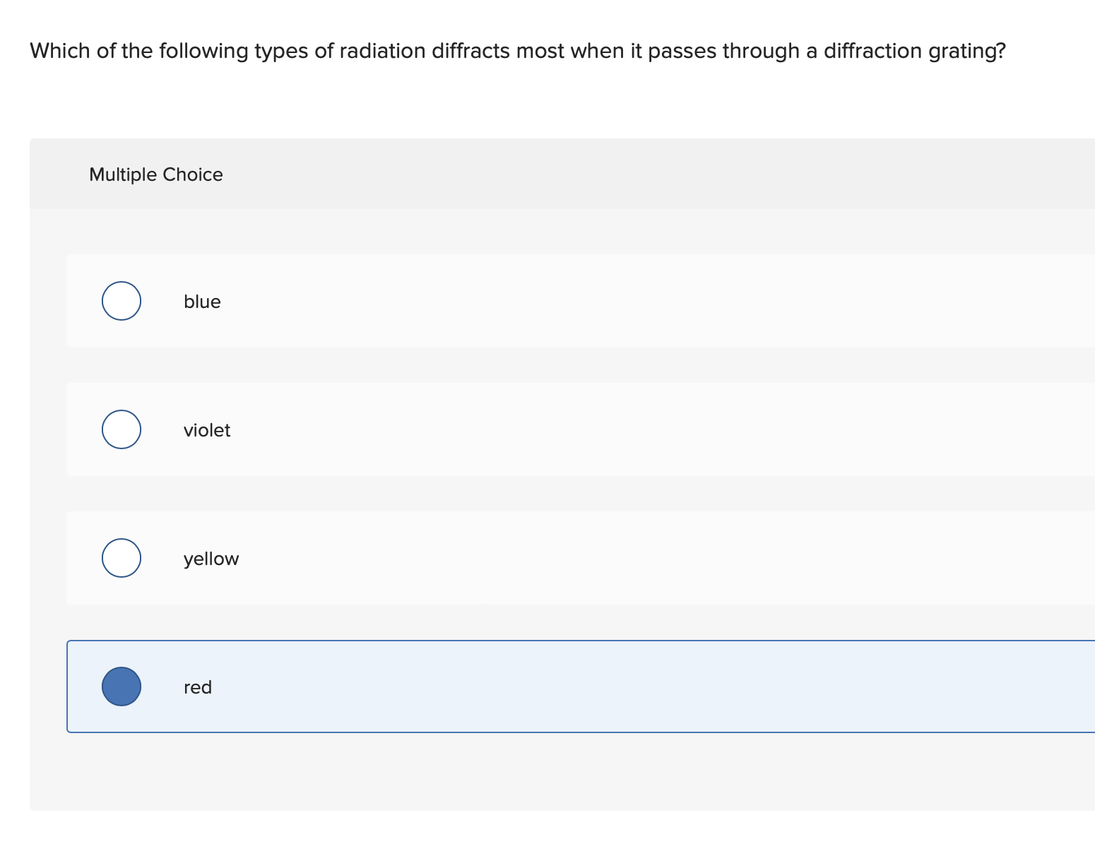 Which of the following types of radiation