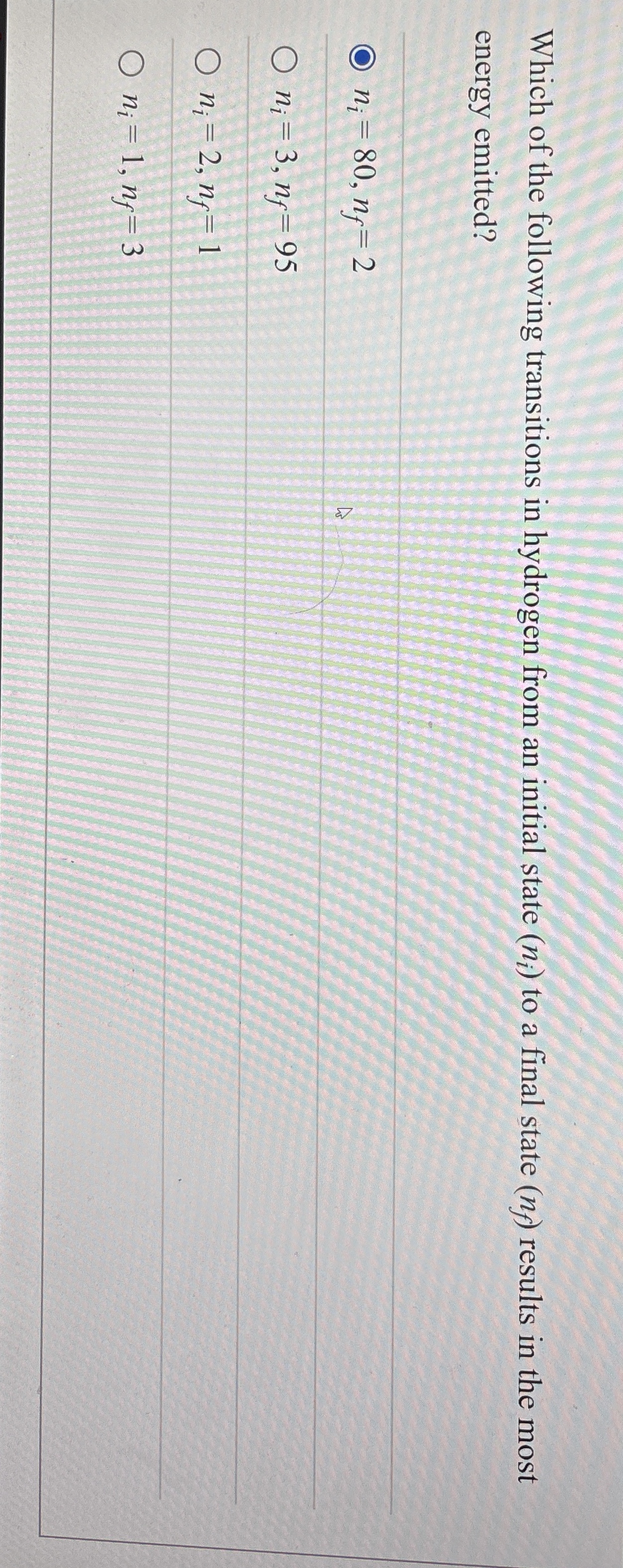 Which of the following transitions in hydrogen