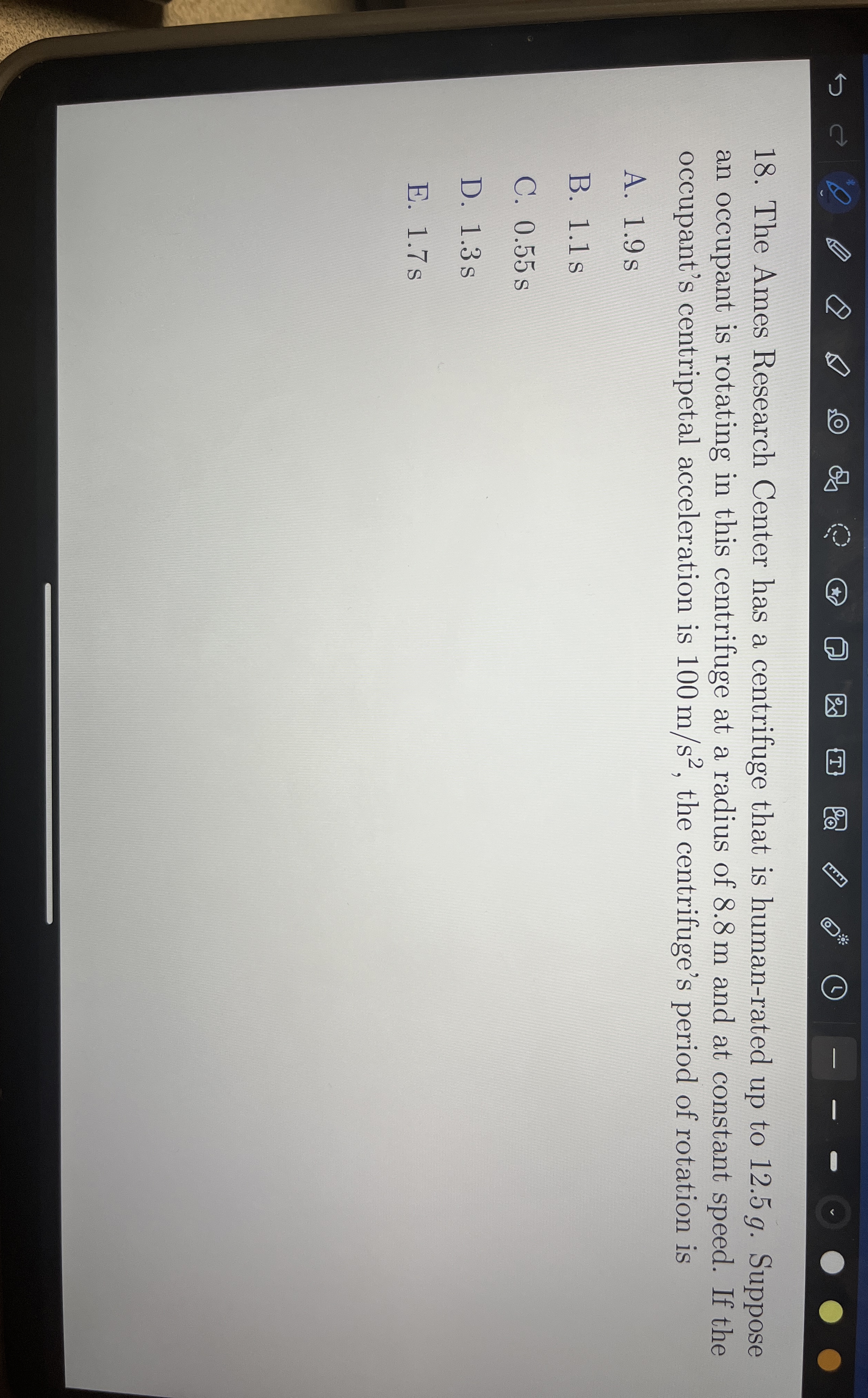 The Ames Research Center has a centrifuge that is