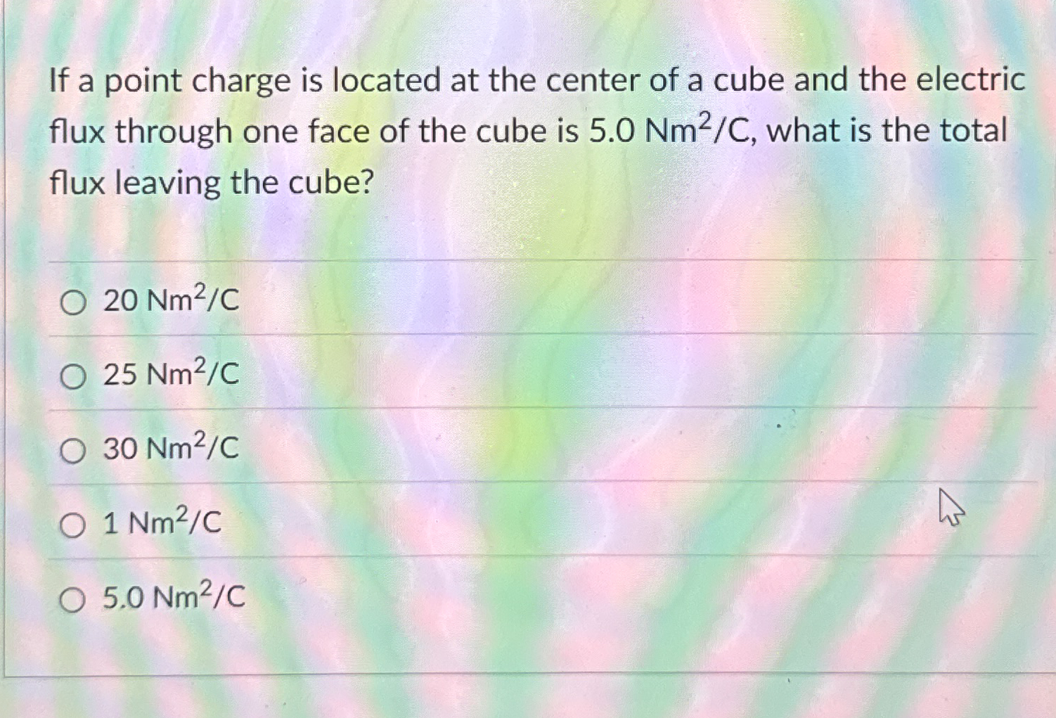 If a point charge is located at the center of a
