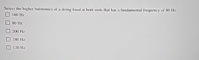 Select the higher harmonics of a string lised at