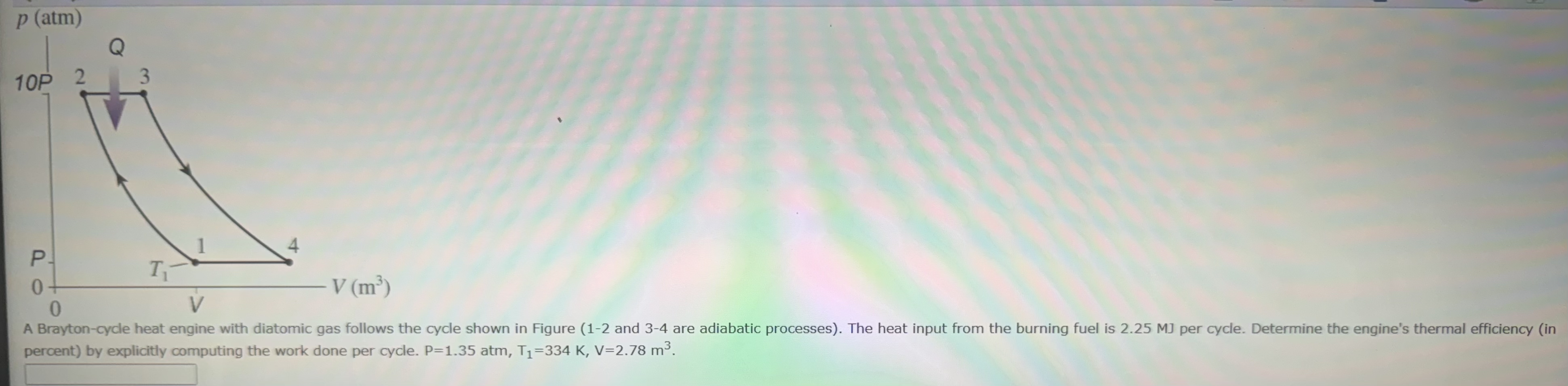 percent ) by explicitly computing the work done