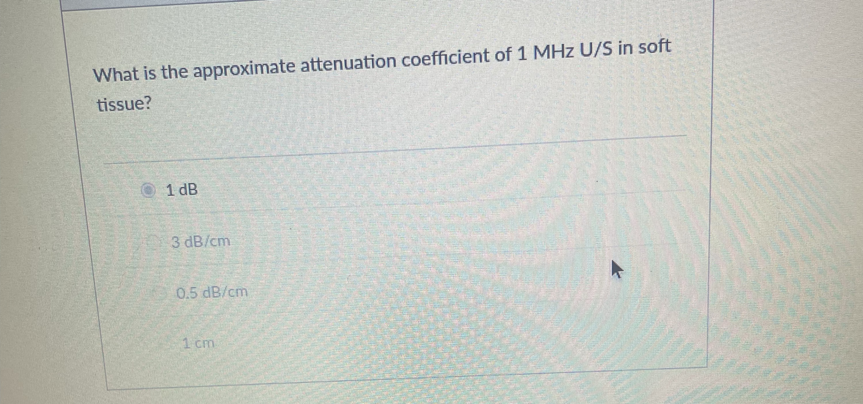 What is the approximate attenuation coefficient