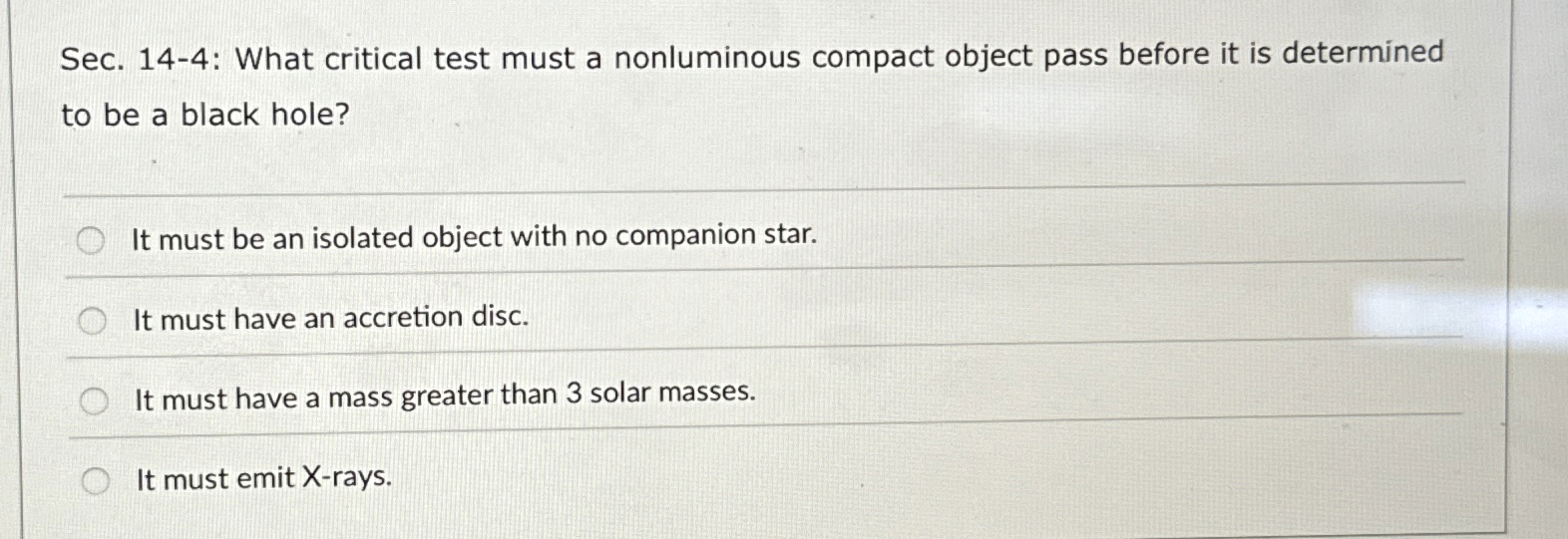 Sec. 1 4 - 4 : What critical test must a