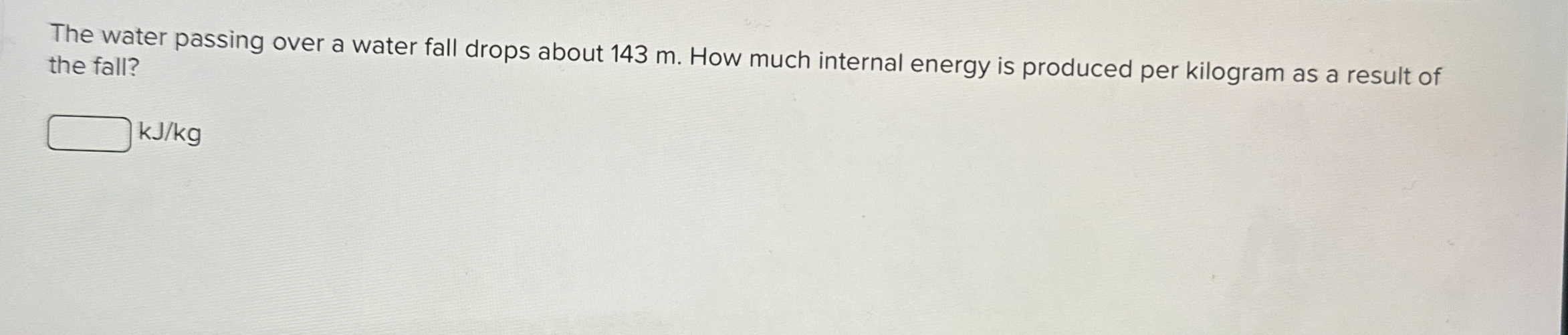 The water passing over a water fall drops about 1
