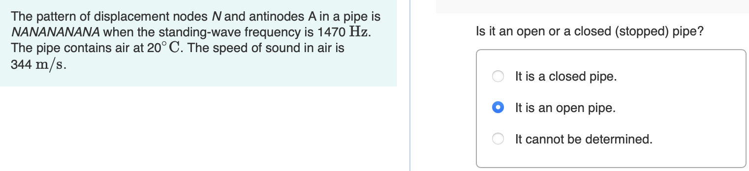 The pattern of displacement nodes \ ( N \ ) and