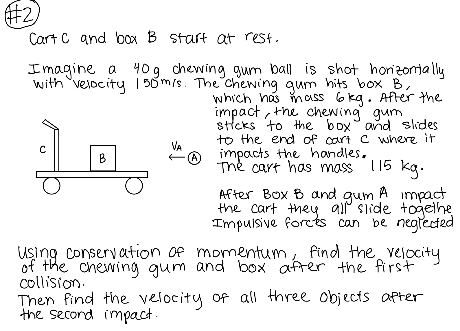 \ ( ( \ # 2 \ ) Cart \ ( C \ ) and box B start at