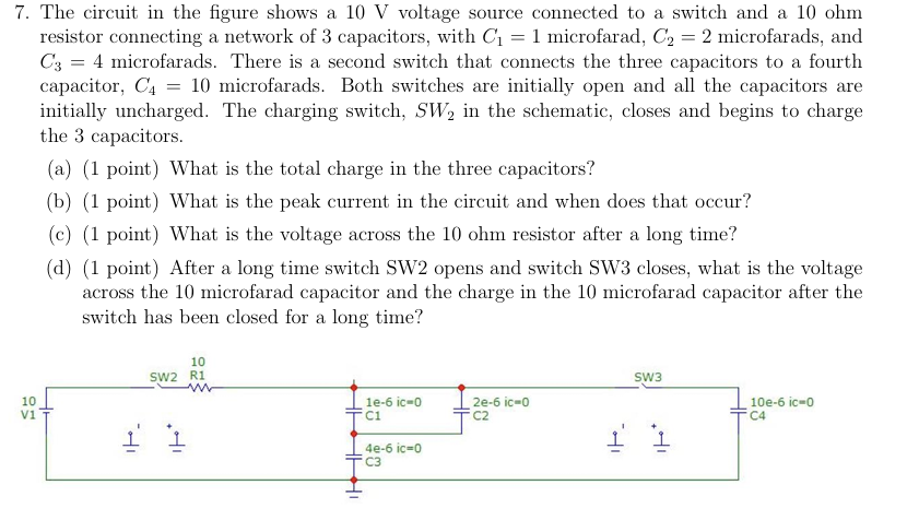 7 . The circuit in the figure shows a 1 0 V