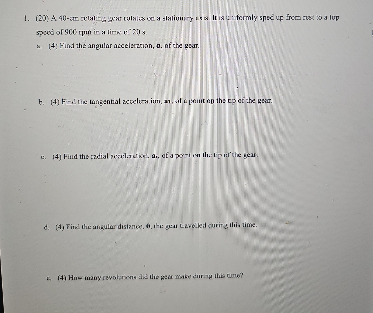 ( 2 0 ) A 4 0 - c m rotating gear rotates on a
