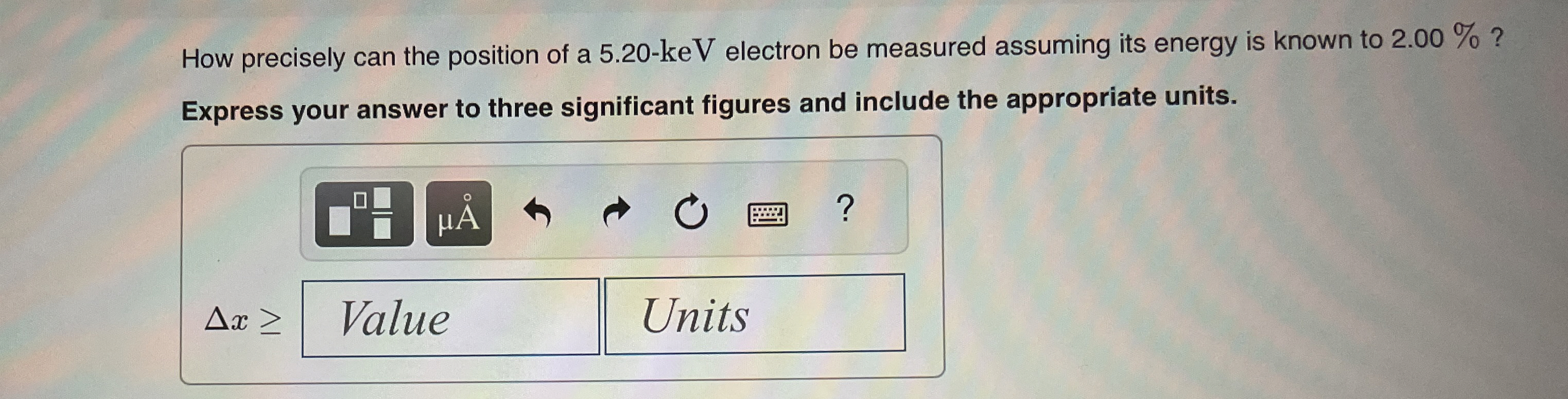 How precisely can the position of a 5 . 2 0 - keV