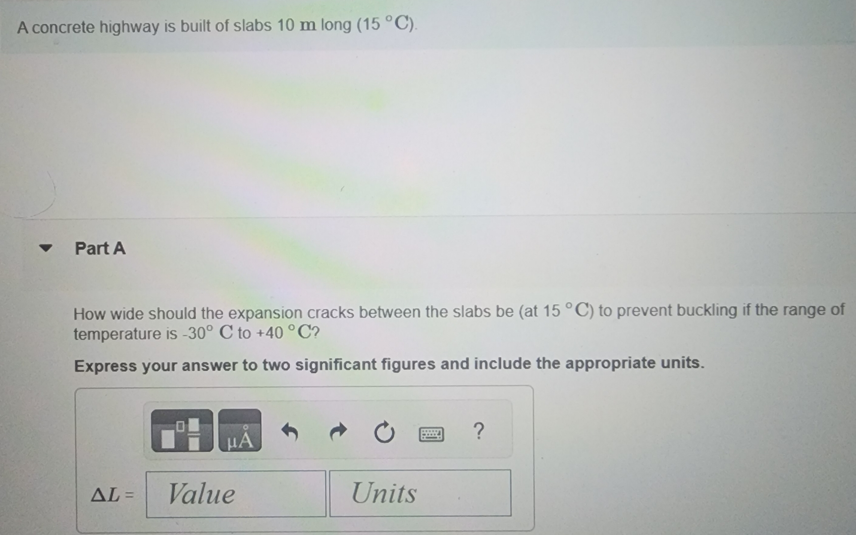 A concrete highway is built of slabs 1 0 m long (