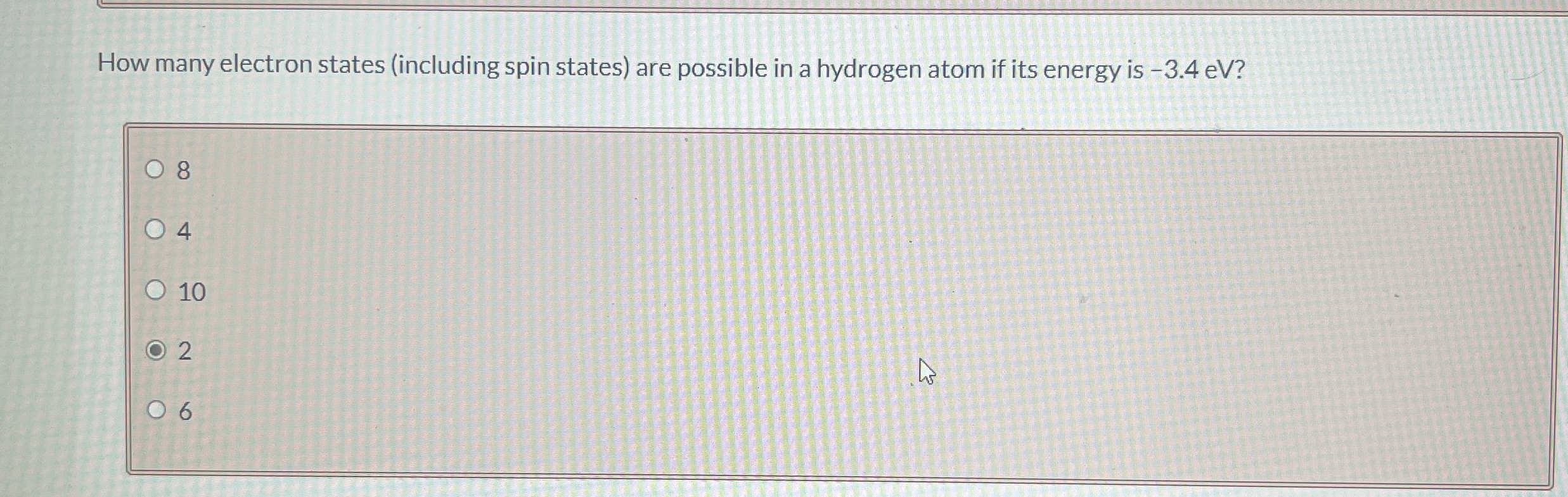 How many electron states ( including spin states