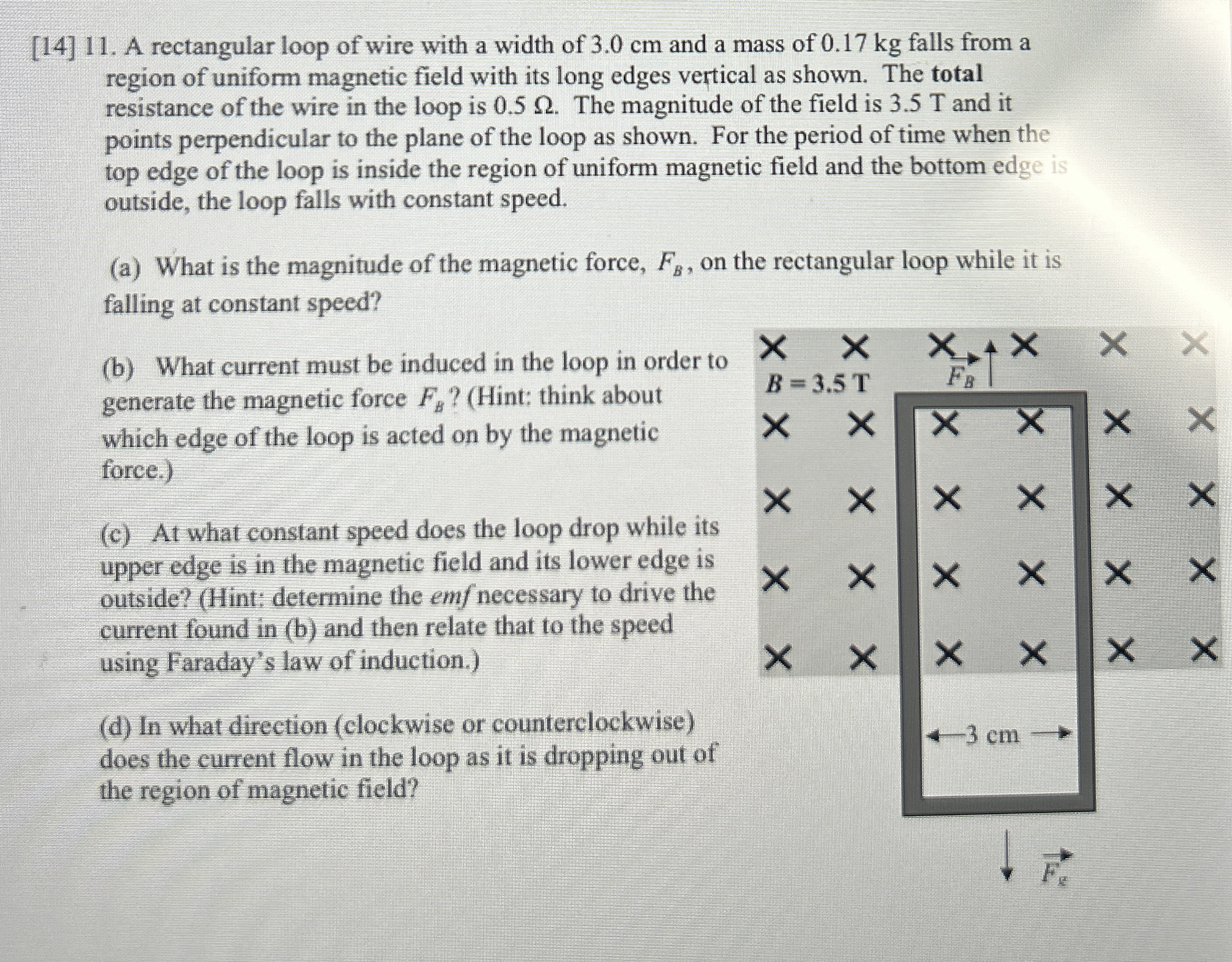 [ 1 4 ] 1 1 . A rectangular loop of wire with a