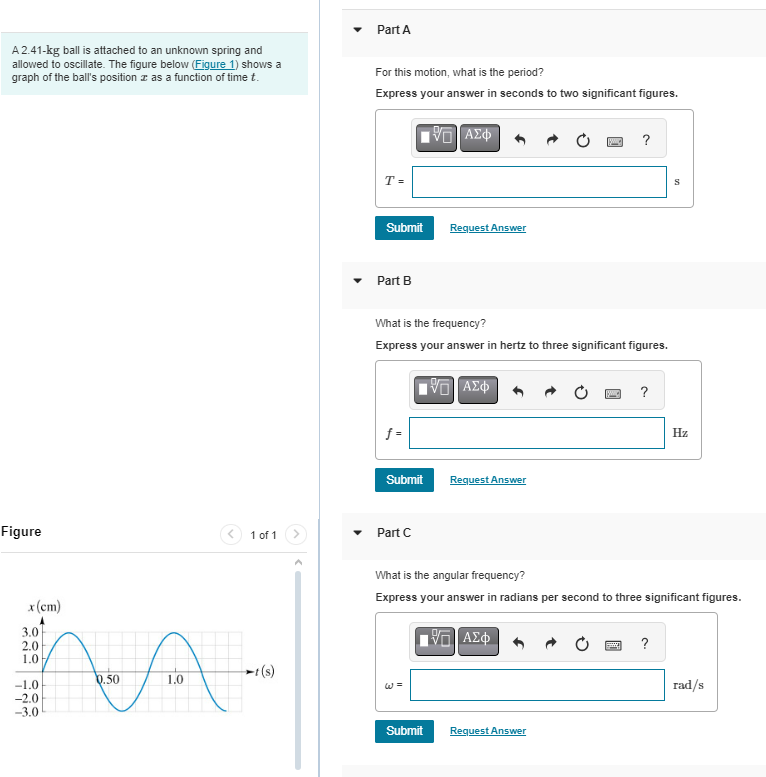 A 2 . 4 1 - kg ball is attached to an unknown