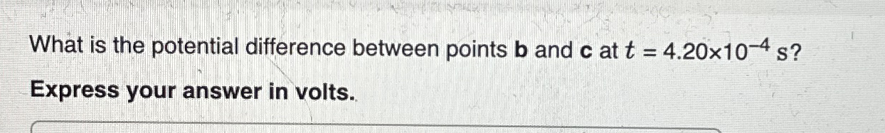 What is the potential difference between points b