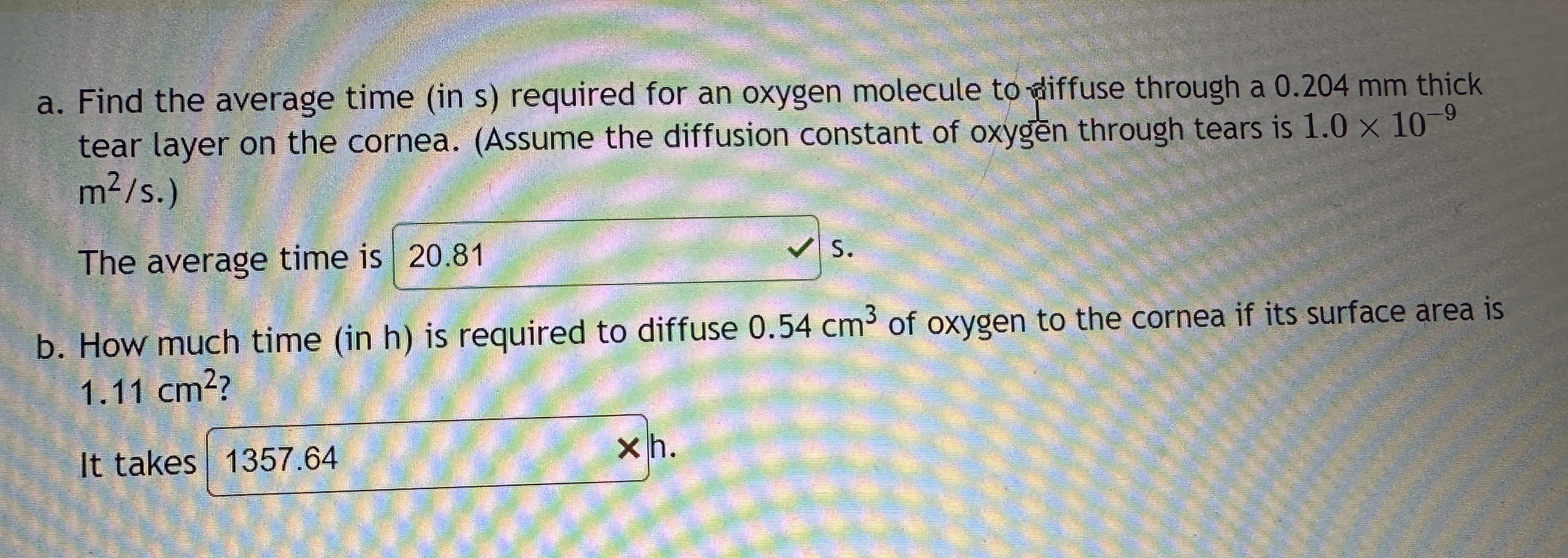 a . Find the average time ( in s ) required for