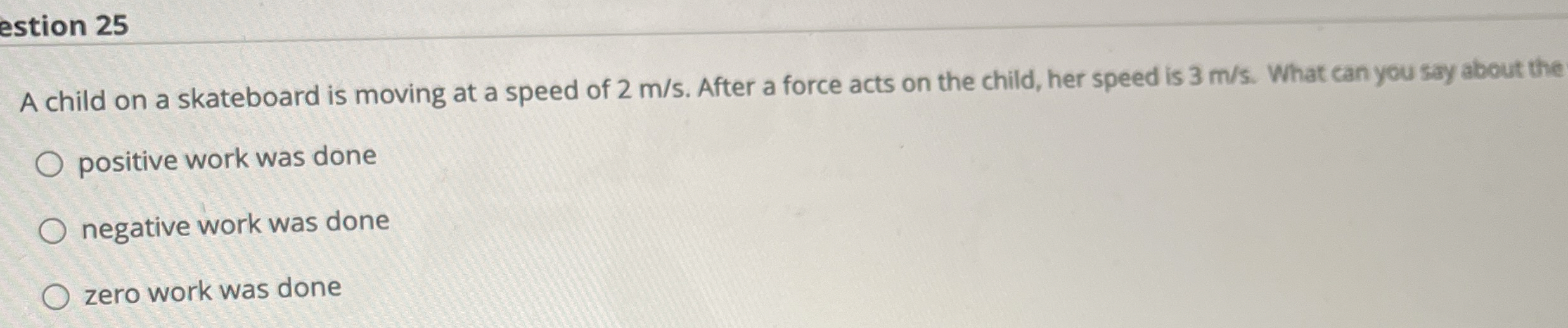 A child on a skateboard is moving at a speed of 2