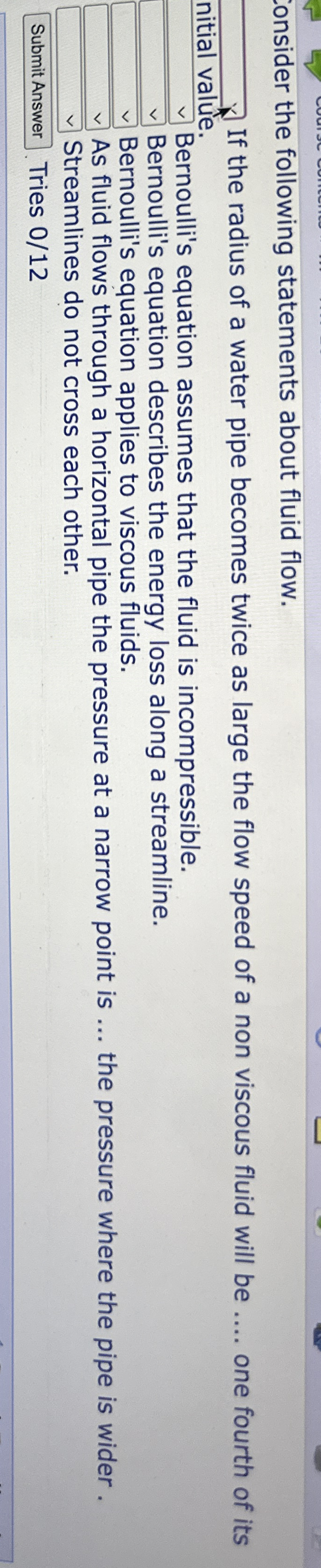 onsider the following statements about fluid