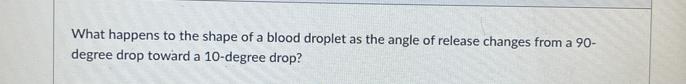 What happens to the shape of a blood droplet as
