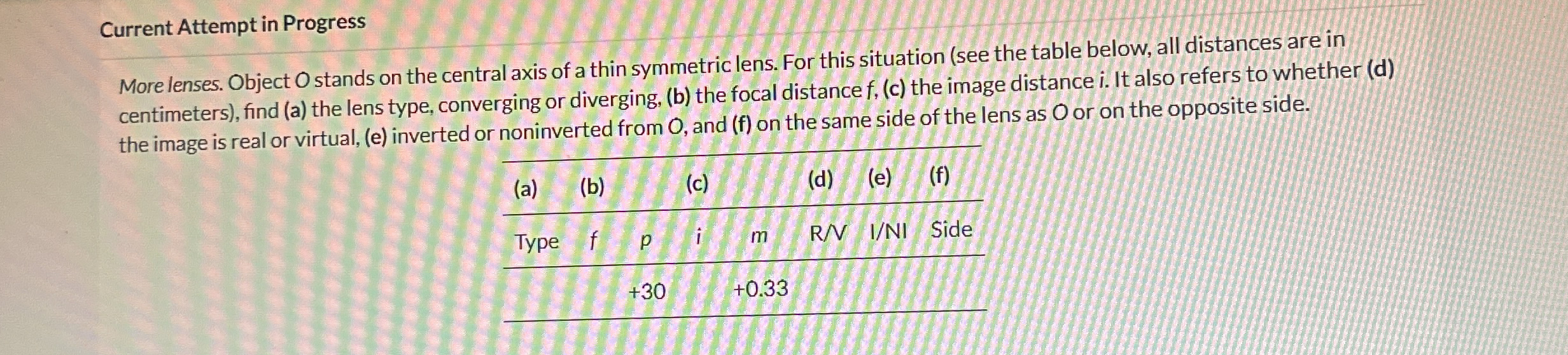 Current Attempt in Progress More lenses. Object O