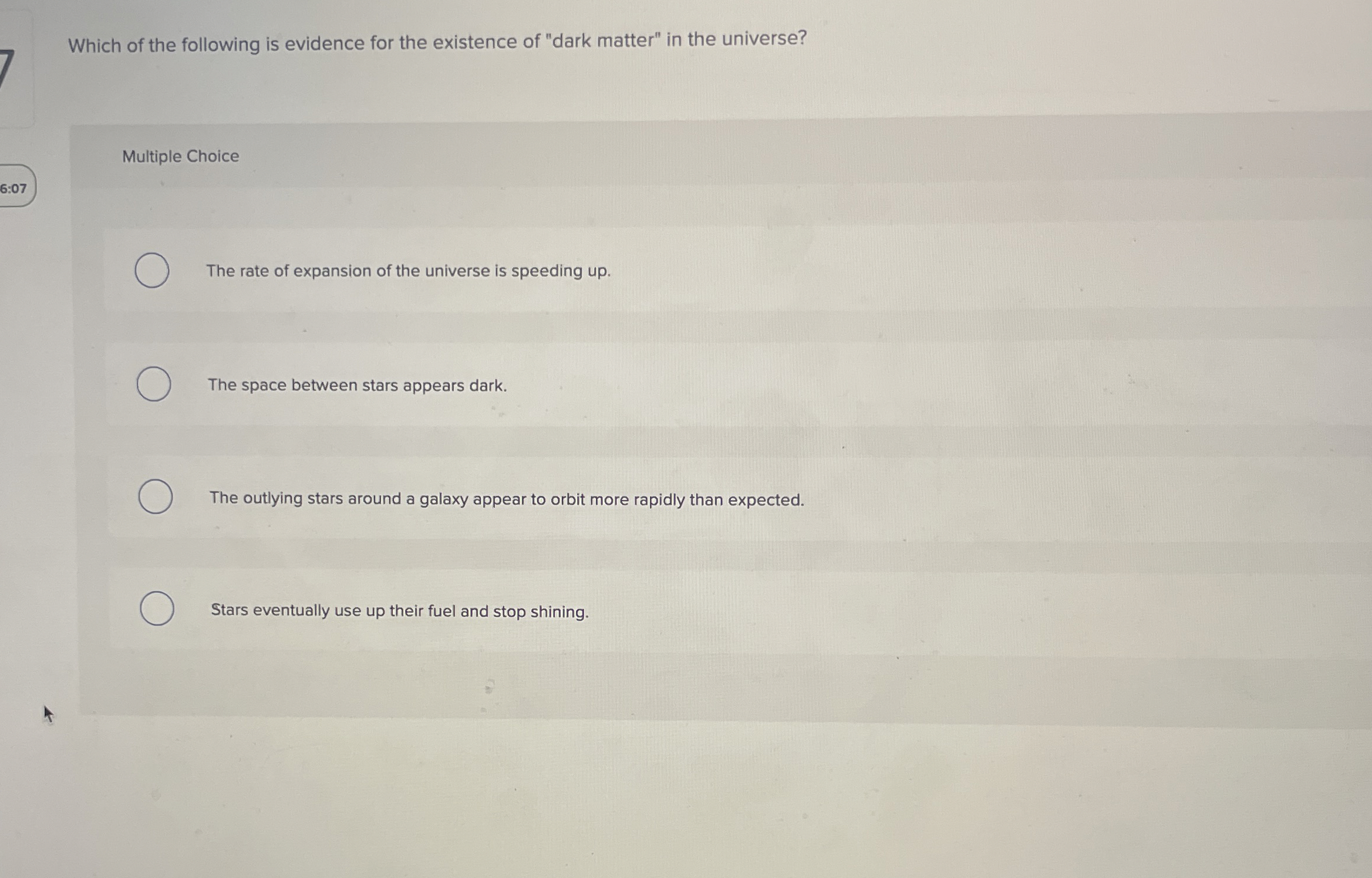 Which of the following is evidence for the