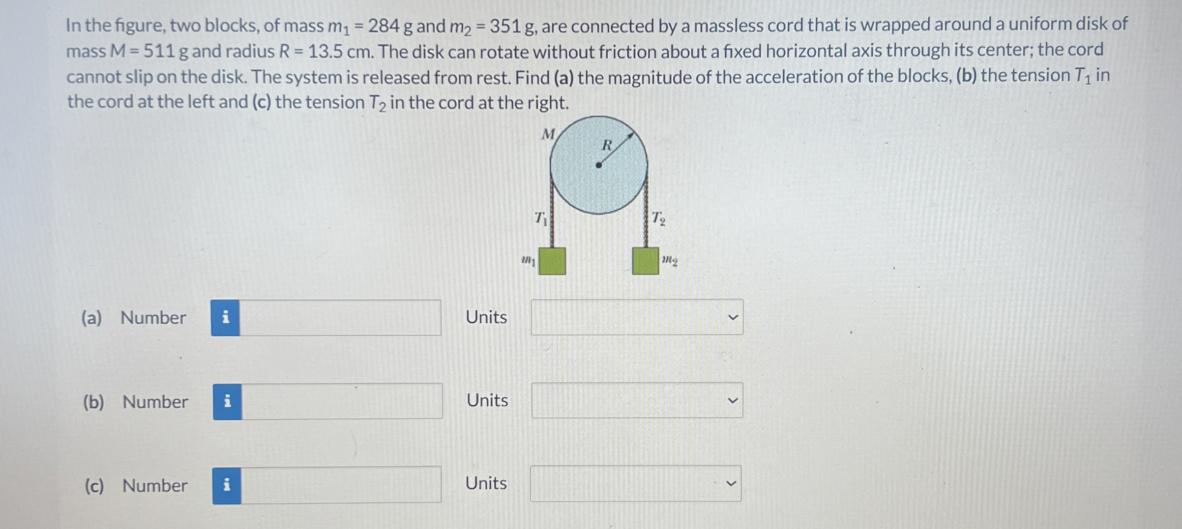 In the figure, two blocks, of mass m 1 = 2 8 4 g